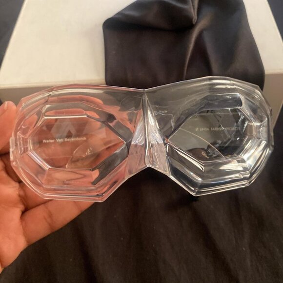 BNIB Linda Farrow x Walter Van Beirendonck Clear "Diamond" Sunglasses - Picture 4 of 8